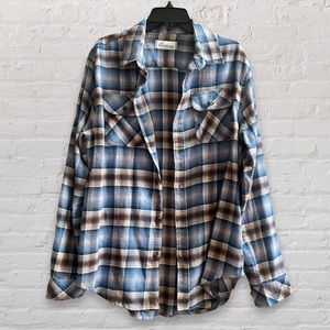 California Shirt Co Blue & Brown Flannel | Size L